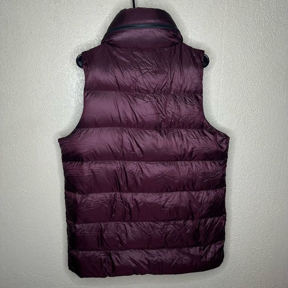 Athleta Haven Down Puffer Oversized Vest Hooded Burgundy - Picture 3 of 5